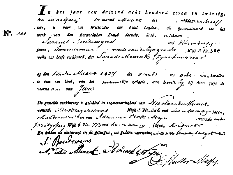 20 18270312 geb akte 300 Jan zv S Boudewijns - S d Munck